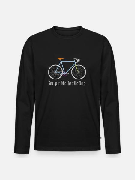 Ride your Bike - Männer Premium Bio Langarmshirt - Schwarz