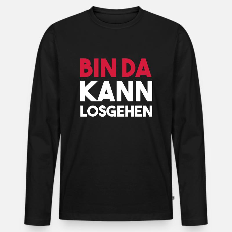 BIN DA can get started - Men's Premium Organic Long Sleeve Shirt - black