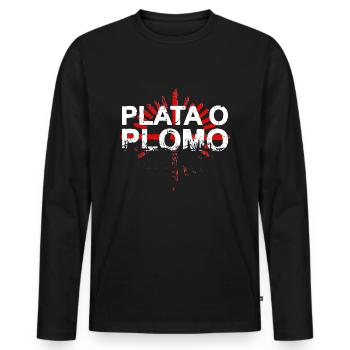 Plata o Plomo Narcos Medellin Kartel Colombie - T-shirt manches longues Premium bio Homme - noir - Devant - Nico (187cm)