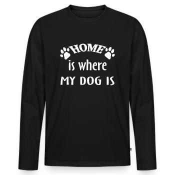 Chien chien - T-shirt manches longues Premium bio Homme - noir - Devant - Nico (187cm)