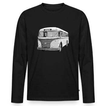 Bus IFA H6B Werdau DDR Oldtimer Ostalgie - T-shirt manches longues Premium bio Homme - noir - Devant - Nico (187cm)