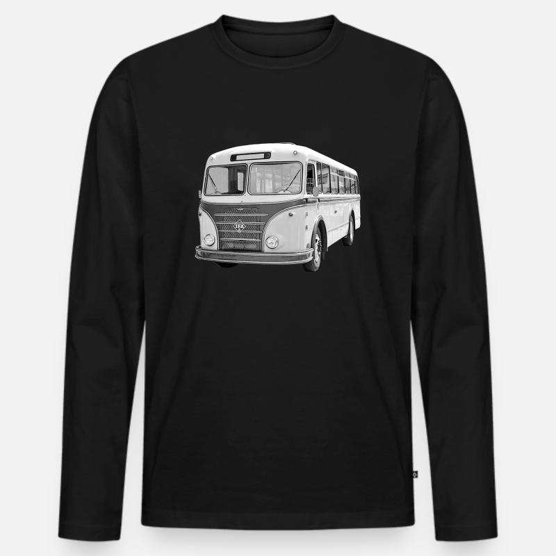 Bus IFA H6B Werdau DDR Oldtimer Ostalgie - Männer Premium Bio Langarmshirt - Schwarz