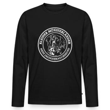 KLEINER MÜNSTERLÄNDER Jagdgebrauchshund Wilsigns - Männer Premium Bio Langarmshirt - Schwarz - Vorne - Nico (187cm)