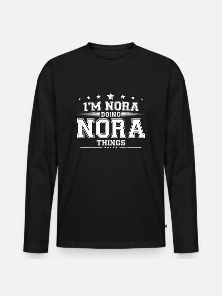 Nora - Men's Premium Organic Long Sleeve Shirt - black