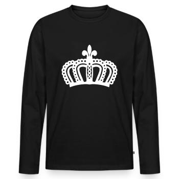 Couronne - T-shirt manches longues Premium bio Homme - noir - Devant - Nico (187cm)