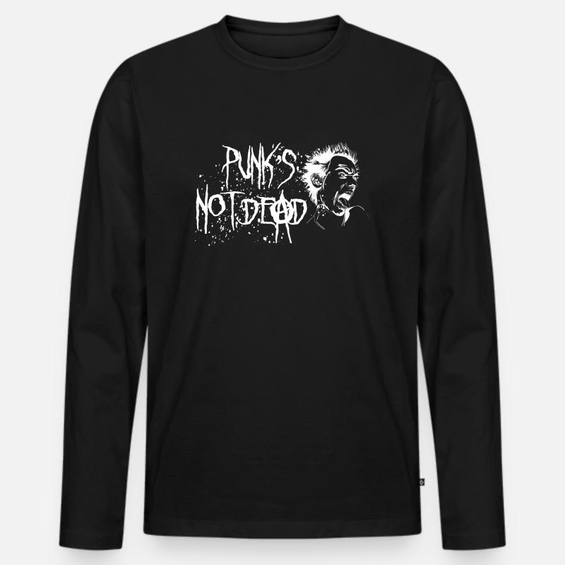Punks not dead - Männer Premium Bio Langarmshirt - Schwarz