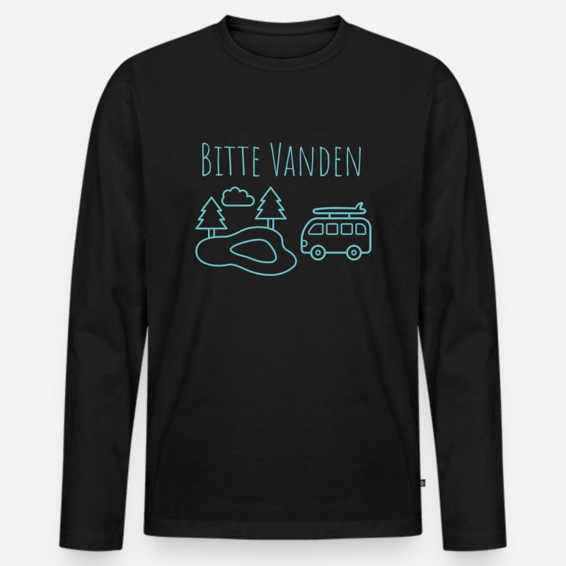 Bitte VANDEN am Teich - Männer Premium Bio Langarmshirt - Schwarz