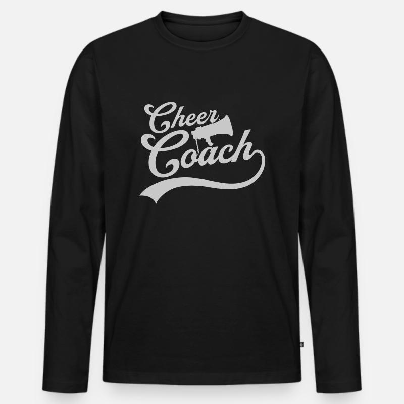 Cheer Coach Megafon sprechen - Männer Premium Bio Langarmshirt - Schwarz