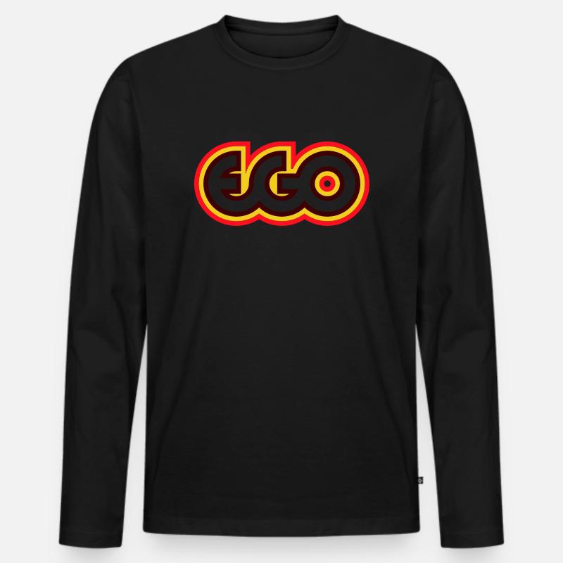 Ego Retro - Männer Premium Bio Langarmshirt - Schwarz