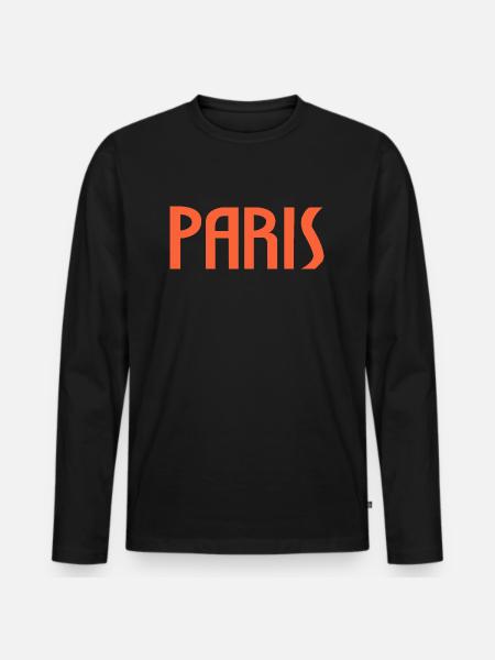 Paris - T-shirt manches longues Premium bio Homme - noir