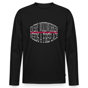 chainsaw grab union carpenter woodcutter gift idea - Männer Premium Bio Langarmshirt - Schwarz - Vorne - Nico (187cm)