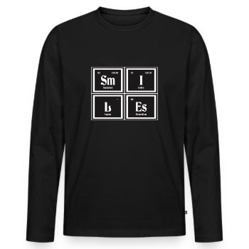 Smiles | Periodic Table of Elements - Men's Premium Organic Long Sleeve Shirt - black - Front - Nico (187cm)