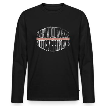 cool sayings carpenter work tshirts - Männer Premium Bio Langarmshirt - Schwarz - Vorne - Nico (187cm)