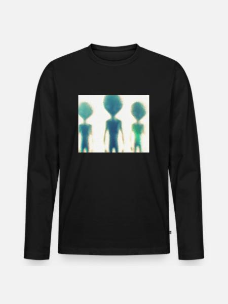 Aliens - Men's Premium Organic Long Sleeve Shirt - black
