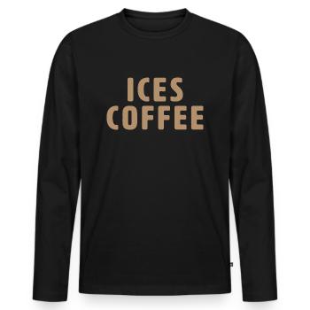 Ices Coffee - Männer Premium Bio Langarmshirt - Schwarz - Vorne - Nico (187cm)