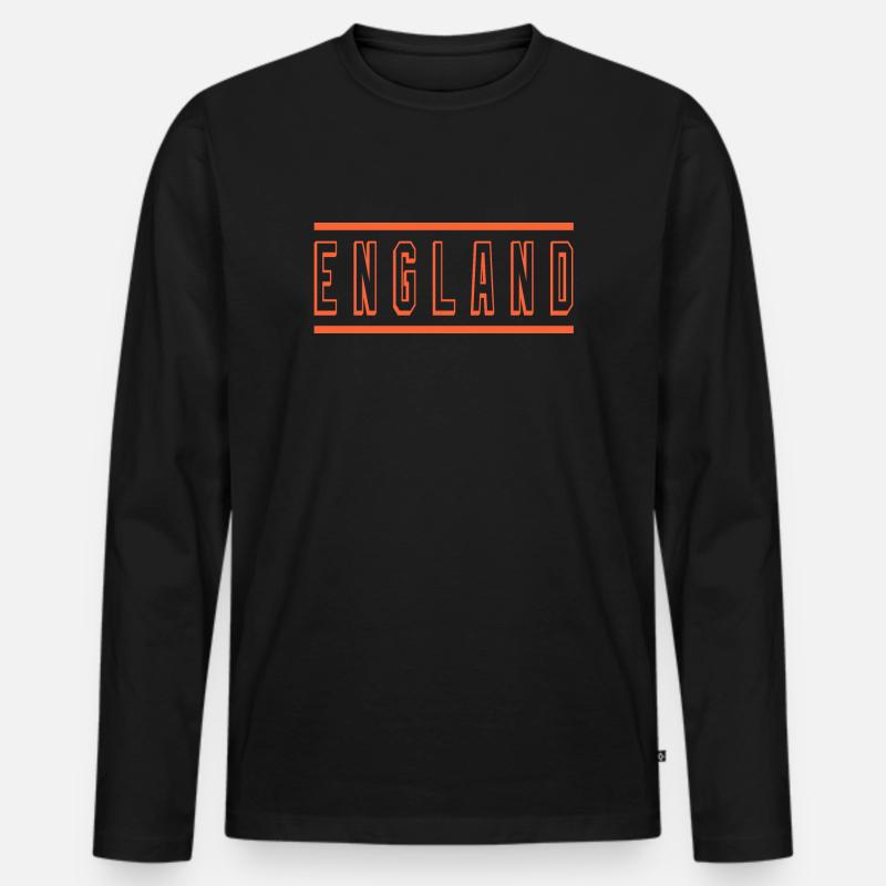 England - Männer Premium Bio Langarmshirt - Schwarz