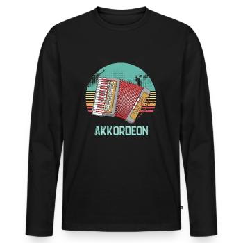 ACCORDÉON 5 - T-shirt manches longues Premium bio Homme - noir - Devant - Nico (187cm)