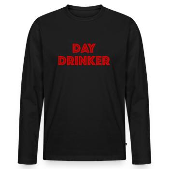 Tagestrinker | Bier, Party, grillen - Männer Premium Bio Langarmshirt - Schwarz - Vorne - Nico (187cm)