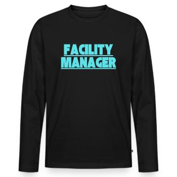 Facility Manager Technicien interne Gardien - T-shirt manches longues Premium bio Homme - noir - Devant - Nico (187cm)