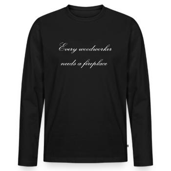Idée cadeau d’anniversaire Blogger apprenti - T-shirt manches longues Premium bio Homme - noir - Devant - Nico (187cm)