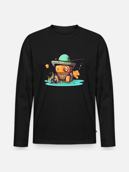 Sinful robot - Men's Premium Organic Long Sleeve Shirt - black