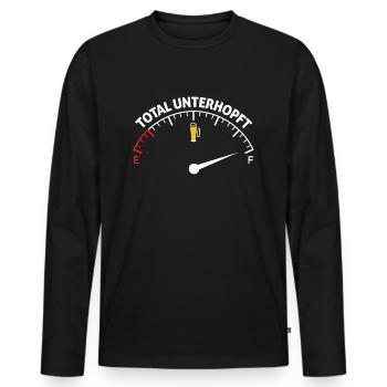 total unterhopft tachometer - Männer Premium Bio Langarmshirt - Schwarz - Vorne - Nico (187cm)