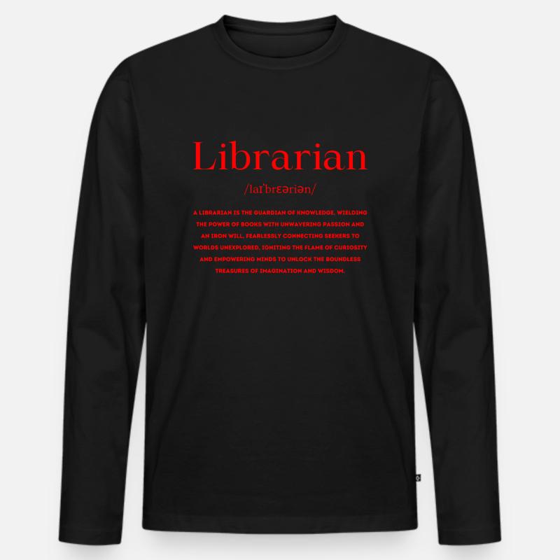 Bibliothekar Definition Englisch - Männer Premium Bio Langarmshirt - Schwarz