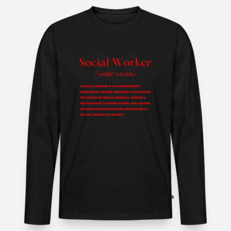 Sozialarbeiter Definition - Männer Premium Bio Langarmshirt - Schwarz