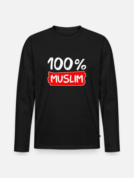 100% Muslim - Muslime - Islam - Männer Premium Bio Langarmshirt - Schwarz