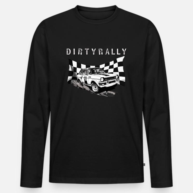 Schmutzige Rallye - Männer Premium Bio Langarmshirt - Schwarz