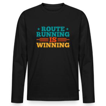Route Running Is Winning Wide Receiver - Men's Premium Organic Long Sleeve Shirt - black - Front - Nico (187cm)