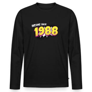 Rétro 35e anniversaire dans le style Pop Art Comic Book - T-shirt manches longues Premium bio Homme - noir - Devant - Nico (187cm)