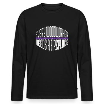 forest work carpenter baby and toddler shirts tree - Men's Premium Organic Long Sleeve Shirt - black - Front - Nico (187cm)