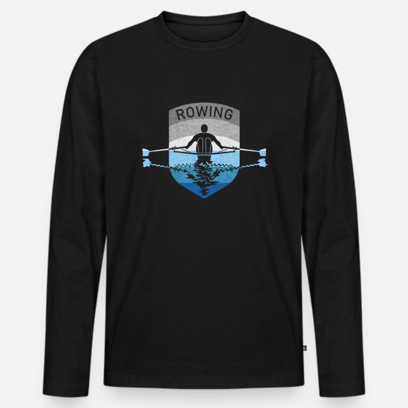 Rudern - Männer Premium Bio Langarmshirt - Schwarz