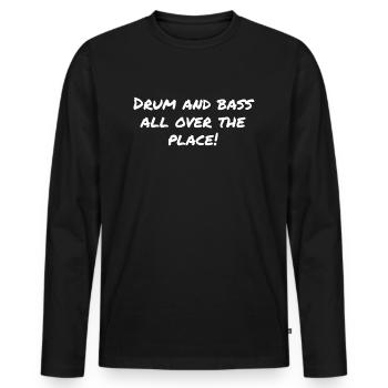 Drum and bass all over the place - Men's Premium Organic Long Sleeve Shirt - black - Front - Nico (187cm)