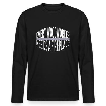 Déclaration du charpentier de construction - T-shirt manches longues Premium bio Homme - noir - Devant - Nico (187cm)