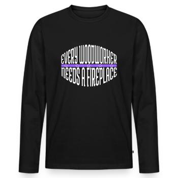 Charpentier Fille T-shirts - T-shirt manches longues Premium bio Homme - noir - Devant - Nico (187cm)