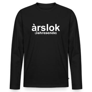 Arslok | Jahresende, lustige Sprüche, Norwegen - Männer Premium Bio Langarmshirt - Schwarz - Vorne - Nico (187cm)