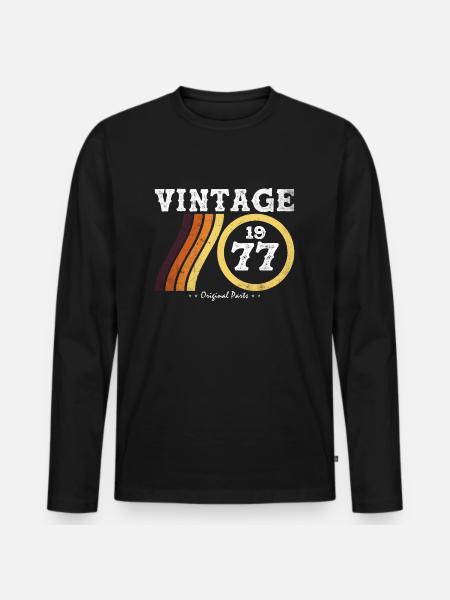 Limited Edition Retro Classic 47 Years Old - Men's Premium Organic Long Sleeve Shirt - black