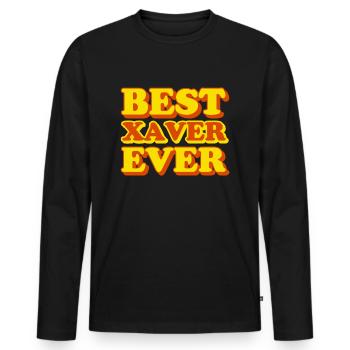 Funny gift with first name Xaver - Men's Premium Organic Long Sleeve Shirt - black - Front - Nico (187cm)