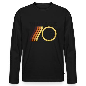 Jahrgang 2015 - Classic Limited Edition Retro 9 - Männer Premium Bio Langarmshirt - Schwarz - Vorne - Nico (187cm)