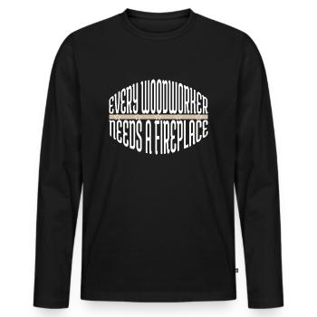 cutter funny carpenter chainsaw carpenter - Männer Premium Bio Langarmshirt - Schwarz - Vorne - Nico (187cm)