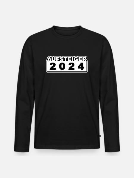 Aufsteiger 2024 - Männer Premium Bio Langarmshirt - Schwarz
