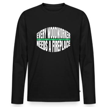 cool funny craftsmen design hobbyists forester - Men's Premium Organic Long Sleeve Shirt - black - Front - Nico (187cm)
