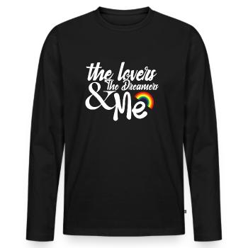 Rainbow Connection - Men's Premium Organic Long Sleeve Shirt - black - Front - Nico (187cm)