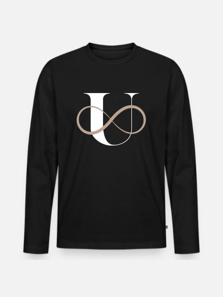 Infinite Letter u - Men's Premium Organic Long Sleeve Shirt - black
