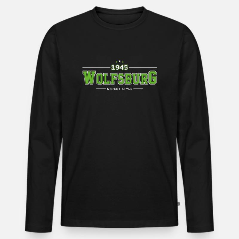 Wolfsburg - Männer Premium Bio Langarmshirt - Schwarz