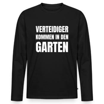 Les défenseurs entrent dans le jardin - T-shirt manches longues Premium bio Homme - noir - Devant - Nico (187cm)