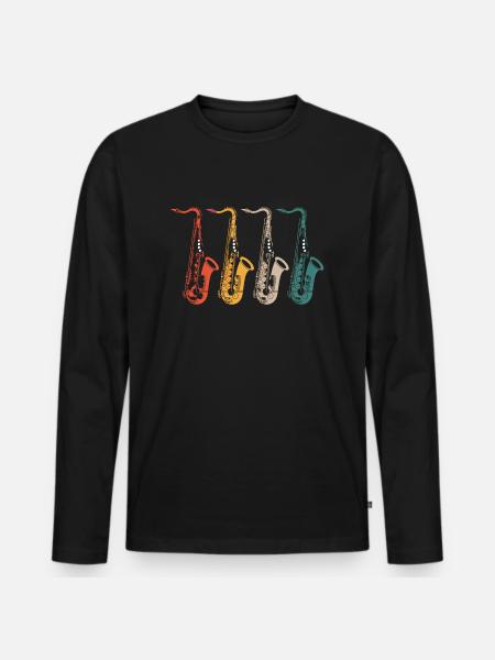 Sax saxophone saxophone - Men's Premium Organic Long Sleeve Shirt - black
