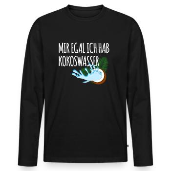 Je m’en fiche, j’ai de l’eau de - T-shirt manches longues Premium bio Homme - noir - Devant - Nico (187cm)